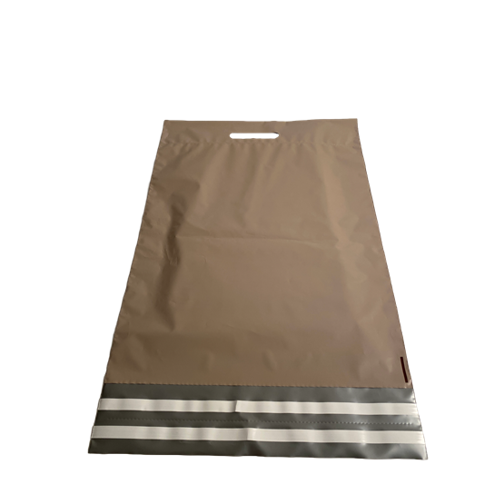 E-Handelspåse Lignin 360x410+70+70x0,06mm Ljusbeige Tryck 1-Färg Brun 200st/fp