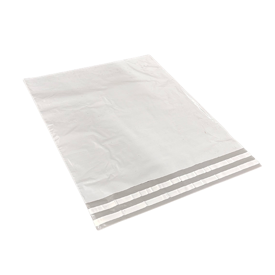 E-Handelspåse 250x350+70x0,05mm COEX Vit/Ljusgrå 100% PIR Utan Handtag 200st/fp