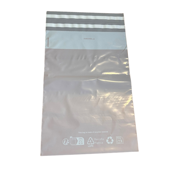 E-Handelspåse 250x350+70x0,05mm Utan Handtag Lila Miljötryck 200st/fp