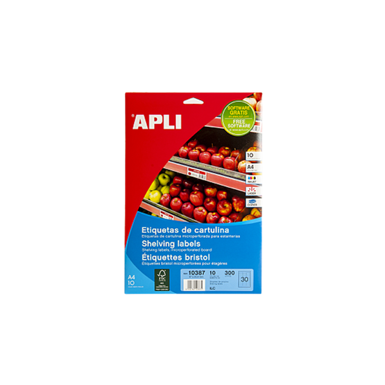 Hyllkantetikett 67x25,4mm Perforering