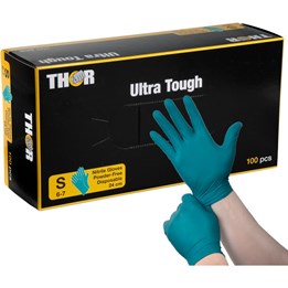 Nitrilhandske Puderfri Grön S Ultra Tough 100st/fp Livsmedelsgodkänd