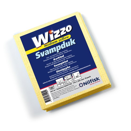 Svampduk Wizzo 17x20cm 10/fp Gul