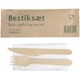 Träbestickset Kniv och gaffel med servett i praktisk förpackning