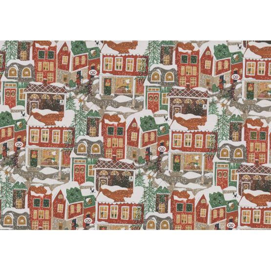 Julpapper 38cm Jul Staden Brun Ribbad