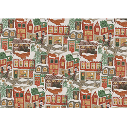 Julpapper 57cm Jul Staden Brun Ribbad