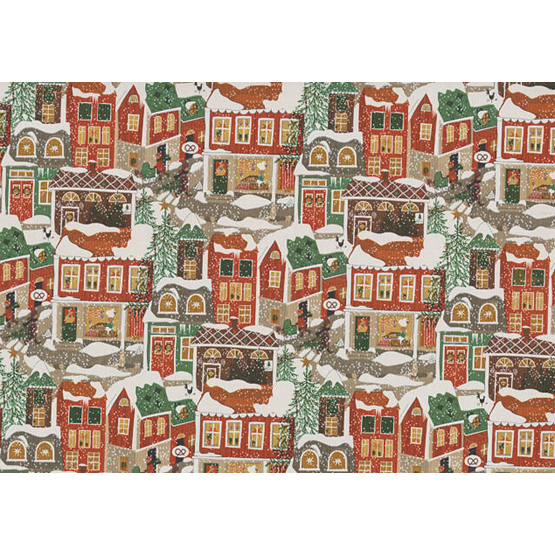 Julpapper 57cm Jul Staden Brun Ribbad