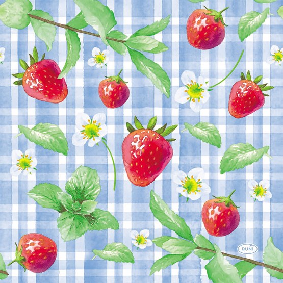 Servett 33cm 3-Lags Strawberry Picnic 20st/fp