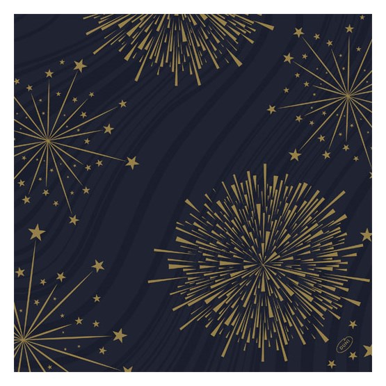 Servett 40cm Dunisoft Sparkly Svart 60st/fp