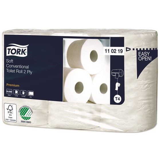 Toalettpapper Tork Premium Dekor T4 2-Lager