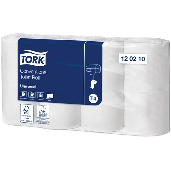 Toalettpapper Tork Universal T4 2-Lager 38m/rl  64rl/fp