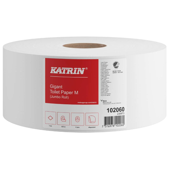 Toalettpapper Katrin Gigant M Oblekt 1-Lager 435m/rl  6rl/fp