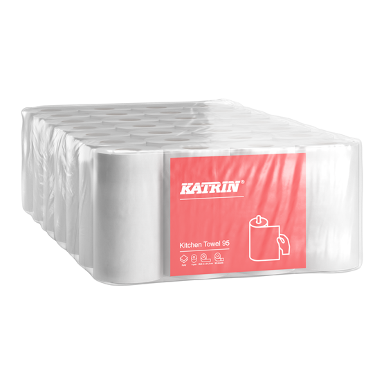 Hushållspapper Katrin 95 Oblekt 2-Lager 25m/rl  28rl/fp