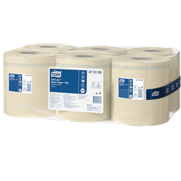 Avtorkningspapper Tork Basic Reflex 1-lager M4 Gul Centrummatad 6rl/fp