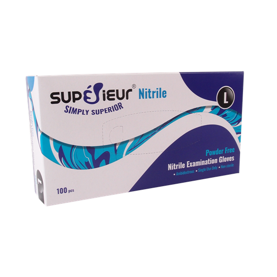 Nitrilhandske Superior Puderfri L 100st/fp