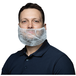 Skäggskydd XL Vit Non-woven 100st/fp Öronband