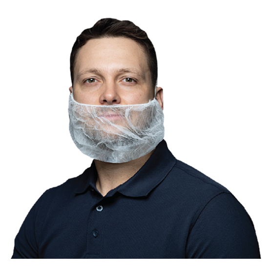 Skäggskydd XL Vit Non-woven 100st/fp Öronband