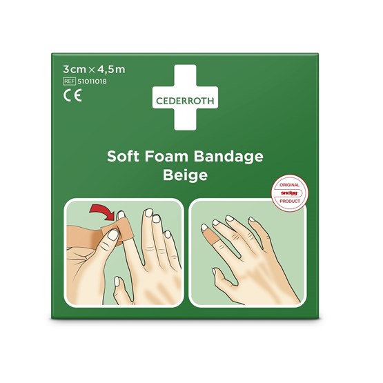 Soft Foam Bandage Beige Cederroth 3cm x 4,5m
