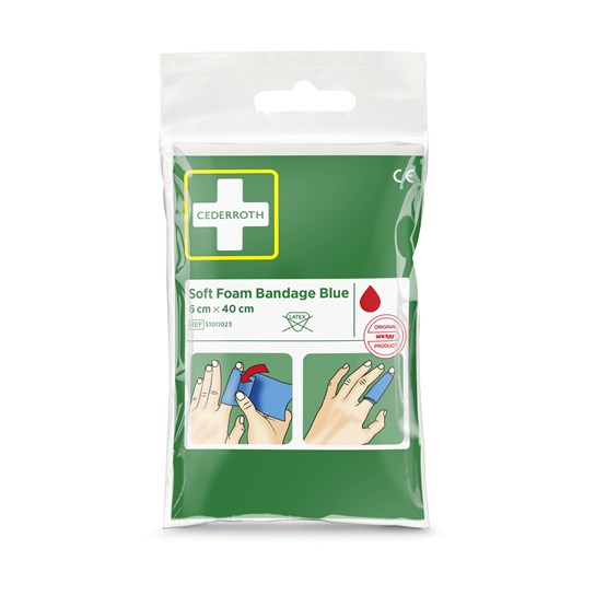 Soft Foam Bandage Blå Cederroth 6cm x 40cm