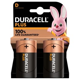 Batteri Duracell Plus D Alkaliskt LR20 1,5V 2st/fp