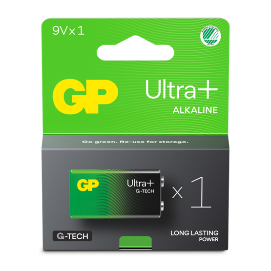 Batteri GP Ultra Plus Alkaline 6LF22 9V 1st/fp