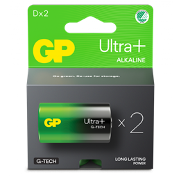 Batteri GP Ultra Plus Alkaline D LR20 1,5V 2st/fp
