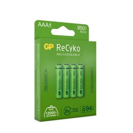Batteri GP ReCyko AAA 950mAh 1,2V 4st/fp