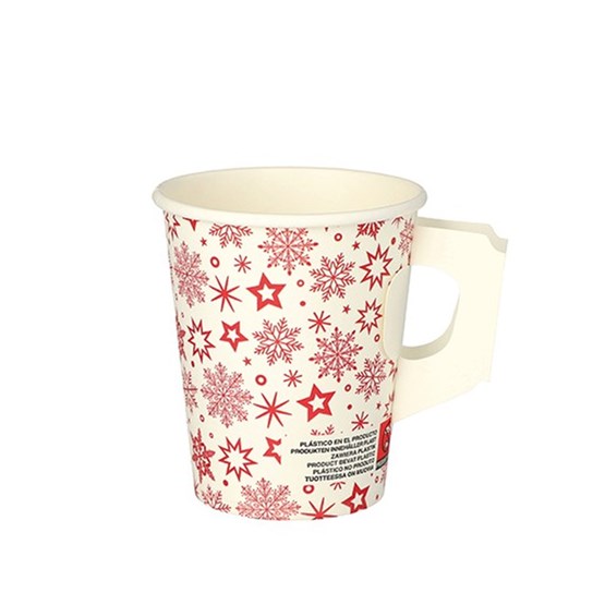 Pappersbägare Med Öra Snöflinga 20cl 50st/fp