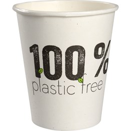 Pappersbägare 24cl 100% plastic free 50st/fp Vattenbaserad beläggning