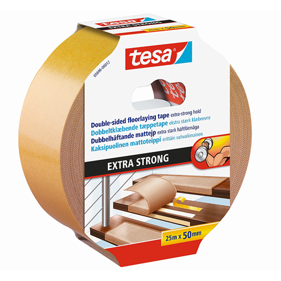 Dubbelhäftande Mattejp 50mm x 25m Tesa 5696 Extra Strong