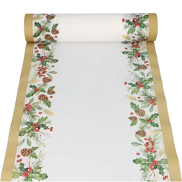 Löpare airlaid "Mistletoe and Pinecone" 24m x 40cm