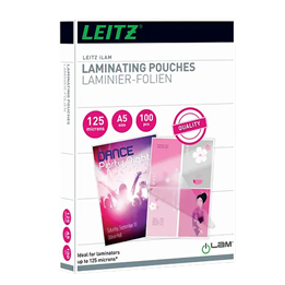 Lamineringsfilm A5 125 Mic Leitz Klar 100st/fp