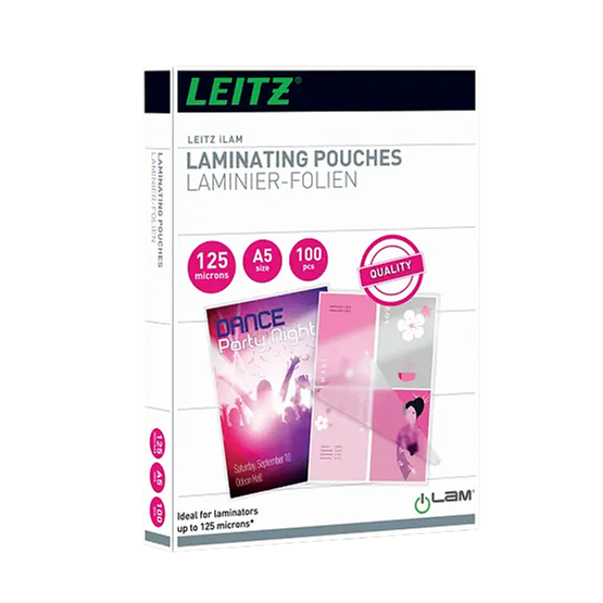 Lamineringsfilm A5 125 Mic Leitz Klar 100st/fp