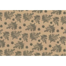 Julpapper 57cm Kotte Grön Brun Ribbad