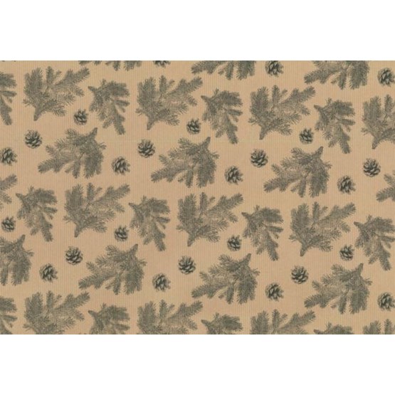 Julpapper 57cm Kotte Grön Brun Ribbad