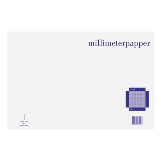 Millimeterpapper A3L Blårutat 1x1mm 50-P
