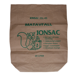 Papperssäck 45L Brun 55x65x18cm 70g/m2 2 Blad MATAVFALL Våtstarkt kraftpapper