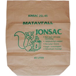 Papperssäck 45L Brun 55x67x18cm 70g/m2 2 Blad MATAVFALL Våtstarkt kraftpapper