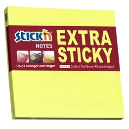 Noteringslapp 76x76 Extra Sticky Gul 12st/fp