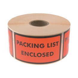 Varningsetikett Packinglist Enclosed 120x70mm Röd 1000st/rl