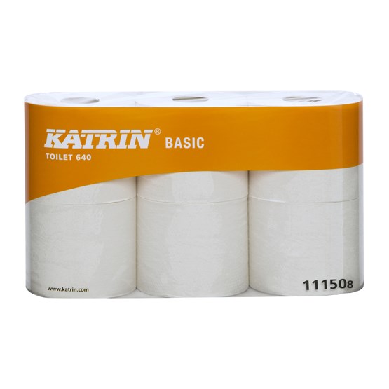 Toalettpapper Katrin Basic 640 1-Lager Oblekt