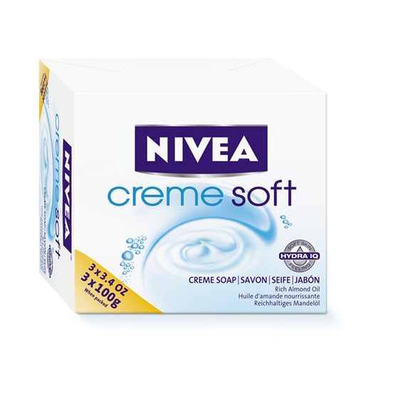 Tvål Nivea 100g Creme Soft 3st/fp