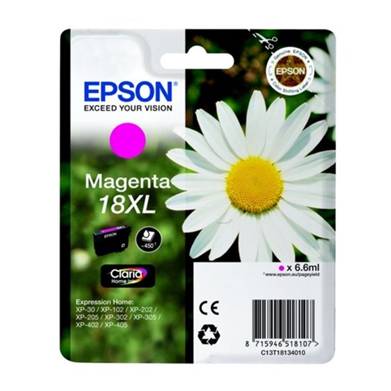 Bläckpatron Epson Magenta C13T18134010 XL