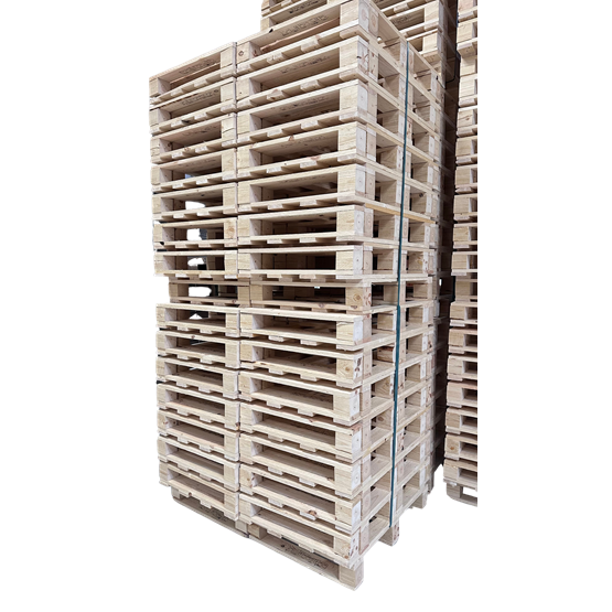 Engångspall Halv 800x600mm 4 Däck 3 Med 6 Kloss 16x75 ISPM-15 Märkt For50