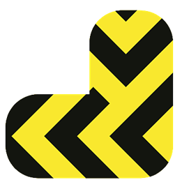 Golvmärkningsdekal 270 x 270mm Kryss Gul