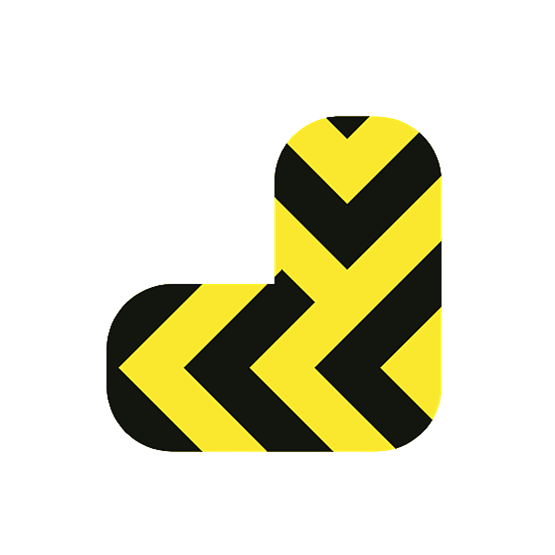 Golvmärkningsdekal 270 x 270mm Kryss Gul