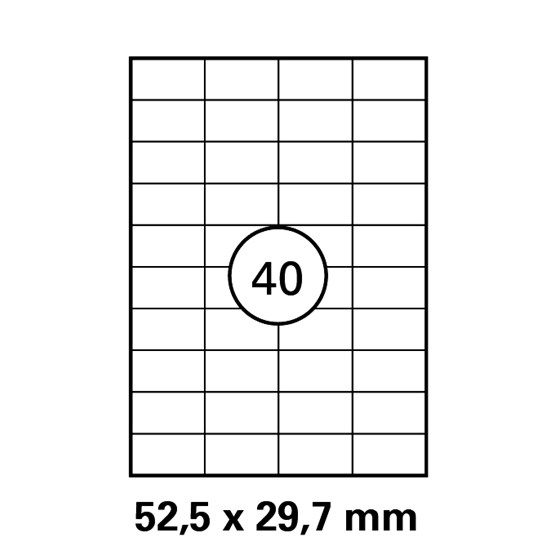 Etikett A4 52,5x29,7mm Vit