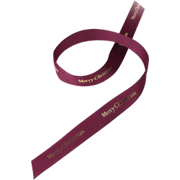 Satinband 16mm Merry Christmas Bordeaux 91m/rl