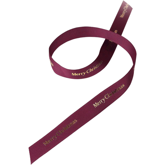 Satinband 16mm Merry Christmas Bordeaux 91m/rl