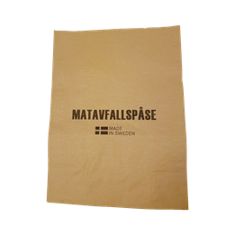 Papperspåse 22L Brun 320x460x16cm 1 Blad Planbotten Matavfall 90g/m2 Vattenavvisande kraftpa