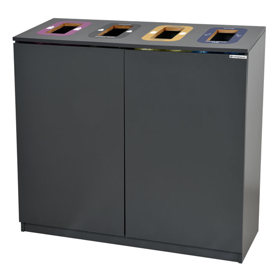 Bin multi 4 Longopac Grå Modulsystem/Källsortering